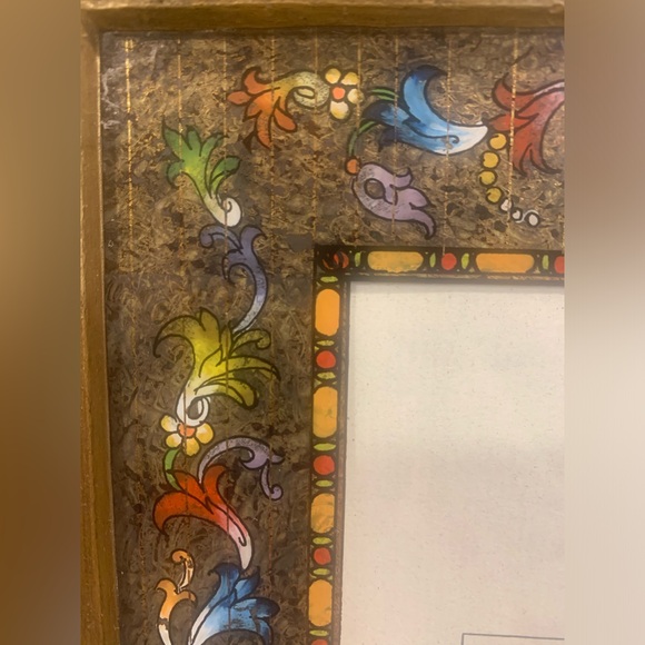 Robert M Weiss Reverse Painting on Glass Photo Frame 4 x 6 Multicolor New - Picture 2 of 3